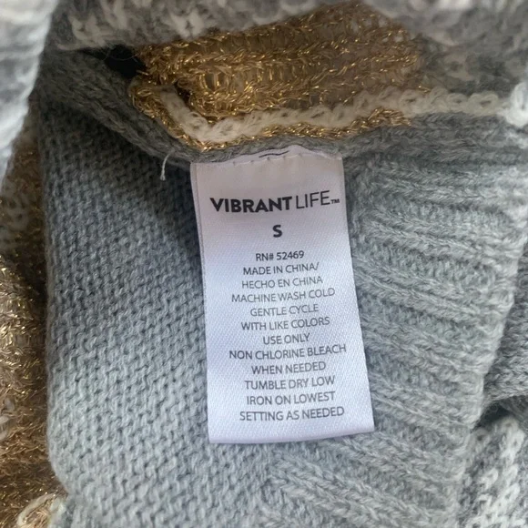 Vibrant Life Christmas Holiday Merry & Bright Fair Isle Cat Dog Sweater Size S - Picture 3 of 3